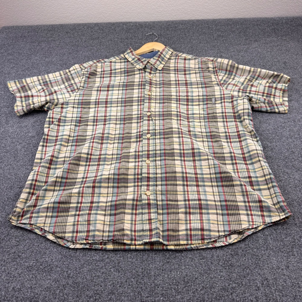 Woolrich Button Down Shirt Mens XXL Multi-Color Plaid Excellent Short Sleeve